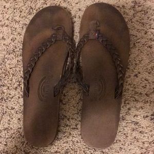 Lightly worn size XL brown Rainbow flip flops!